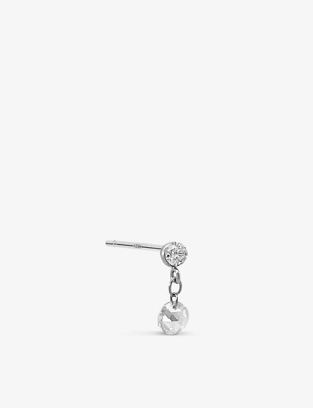 The Alkemistry Womens White Gold Daystar Recycled 18ct White-gold And 0.2ct Mixed-cut Diamond Single