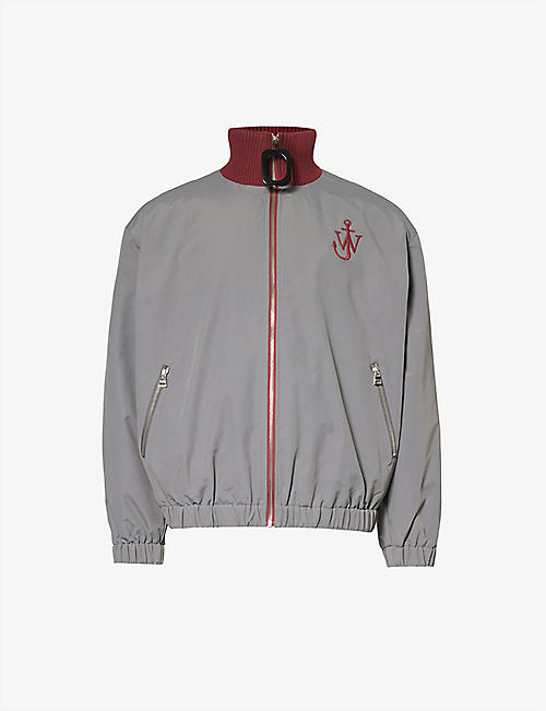 JW ANDERSON: Anchor brand-embroidered boxy-fit shell jacket