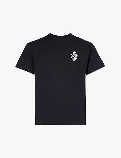 JW ANDERSON: Anchor brand-embroidered cotton-jersey T-shirt