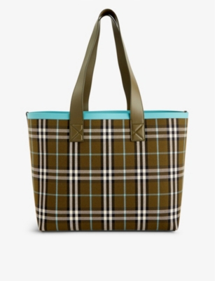 Shop Burberry Medium London Check Tote Bag