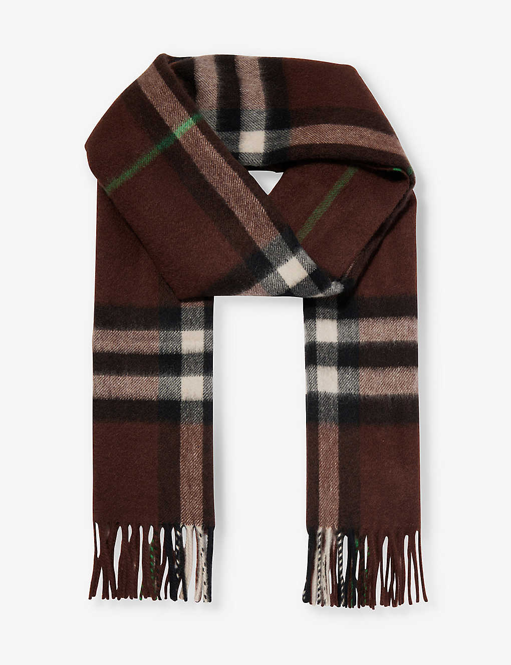 Burberry Womens Brown Giant Check Cashmere Scarf