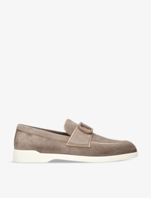 VALENTINO GARAVANI: Leisure Flows panelled suede loafers