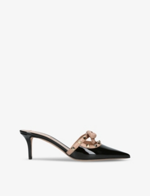 Valentino Garavani Rockstud 60 Patent-leather Mules In Blk/other