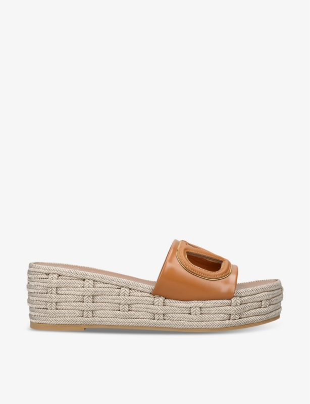 VLOGO cut-out leather platform sandals
