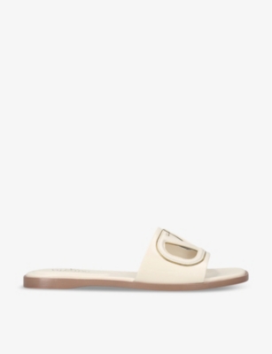 VALENTINO GARAVANI: VLOGO cut-out leather slides