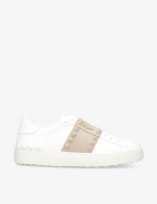 VALENTINO GARAVANI: Rockstud Untitled leather low-top trainers