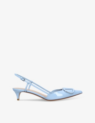 VALENTINO GARAVANI: VLOGO 40 patent-leather slingback courts