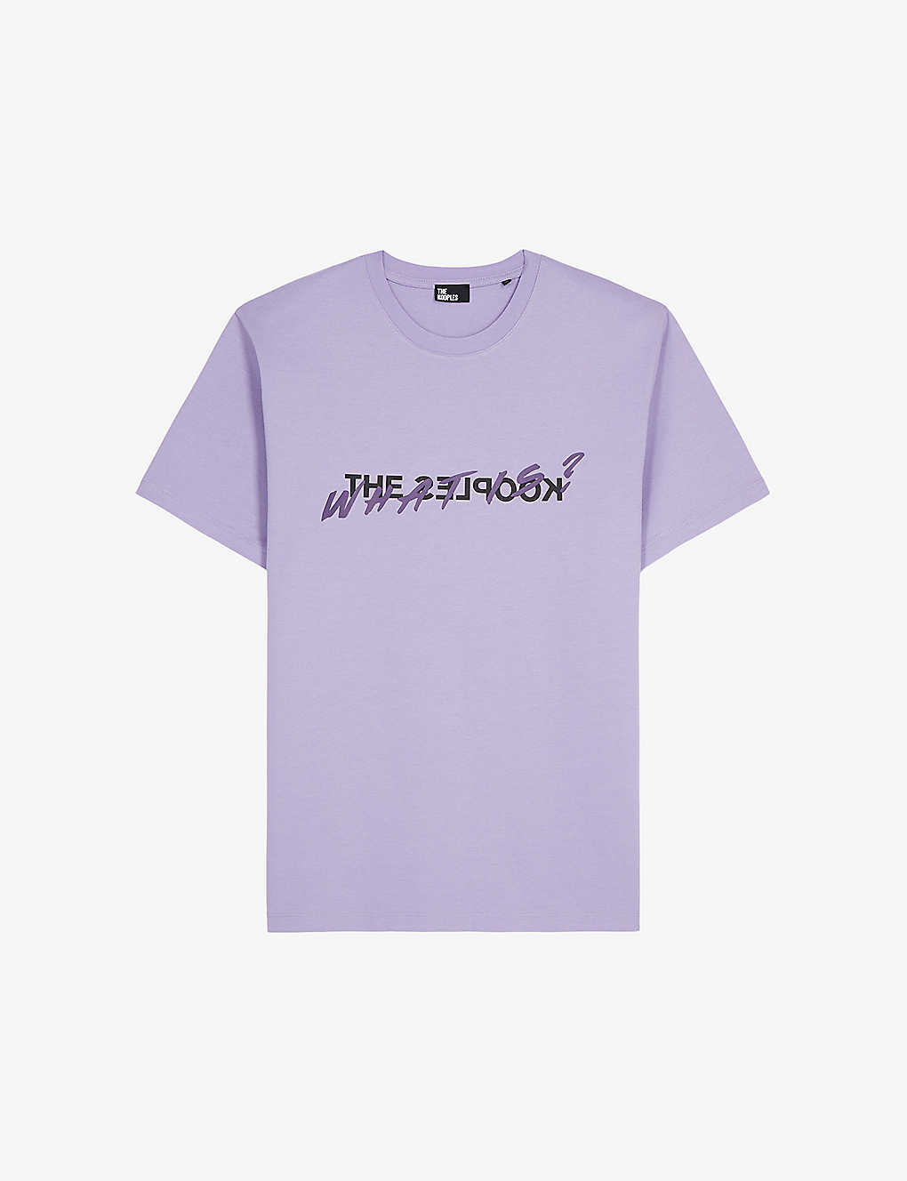 The Kooples Mens Light Purple Logo Text-print Cotton T-shirt