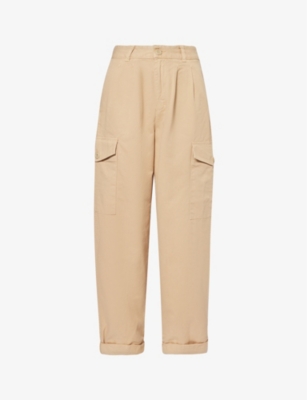 Carhartt Wip Womens Sable Collins Tapered-leg Mid-rise Organic-cotton Trousers