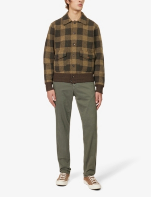 Replay Mens Military Green Benni Straight-leg Regular-fit Stretch-cotton Trousers In Military Green