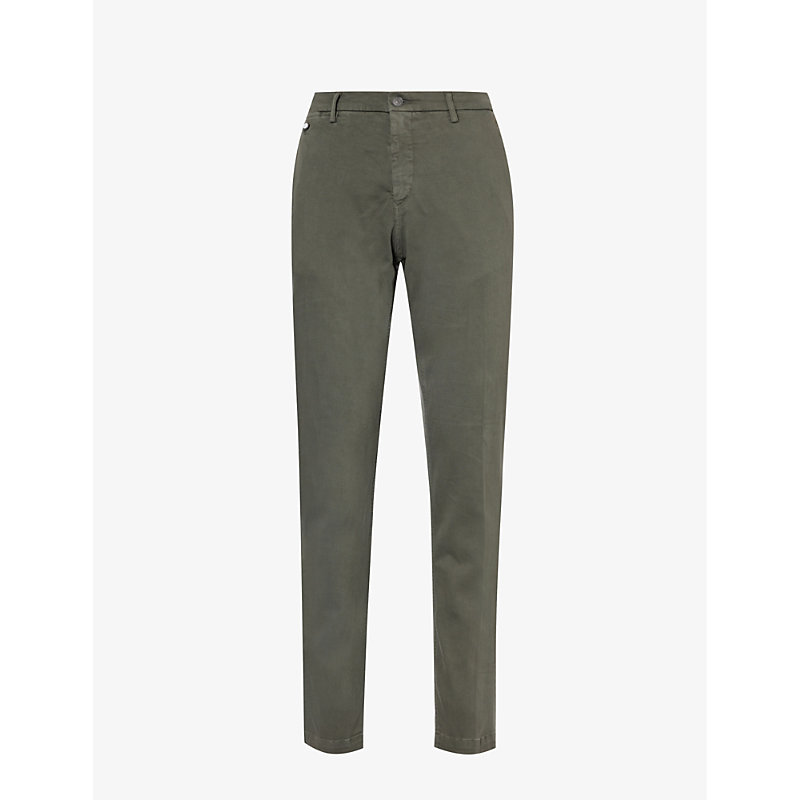 REPLAY REPLAY MEN'S MILITARY GREEN BENNI STRAIGHT-LEG REGULAR-FIT STRETCH-COTTON TROUSERS