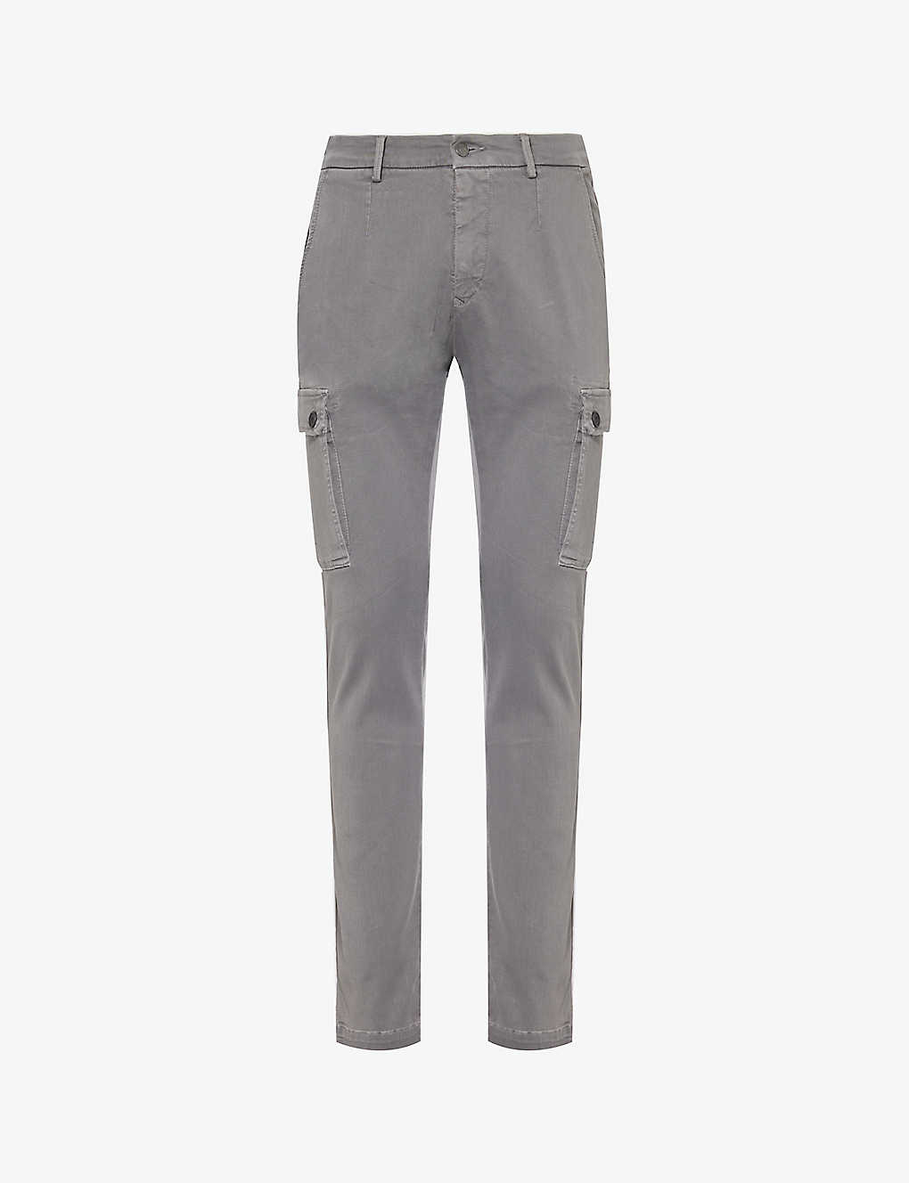 Replay Mens Medium Grey Jaan Belt-loop Slim-fit Tapered-leg Stretch-denim Jeans