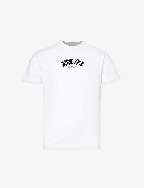 OFF-WHITE C/O VIRGIL ABLOH: Logic brand-print cotton-jersey T-shirt