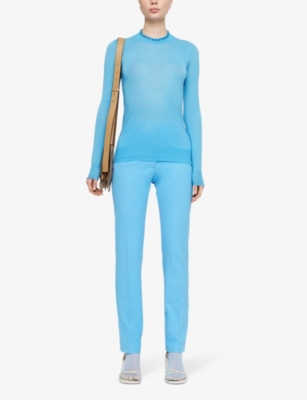 Shop Joseph Women's Dark Arctic Cashair Round-neck Cashmere Jumper In Blue