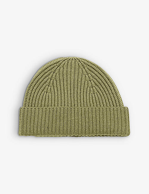 JOSEPH: Cardigan-stitch folded-brim wool-knit beanie hat