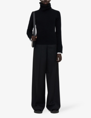 Joseph Womens Black Turtleneck Cashmere Jumper In Black
