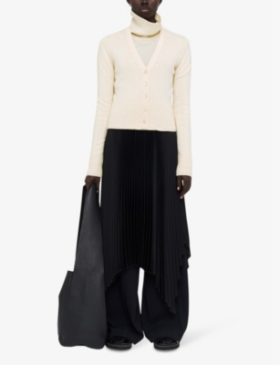 Joseph Cashmere Button-down V-neck Cardigan In Ivory