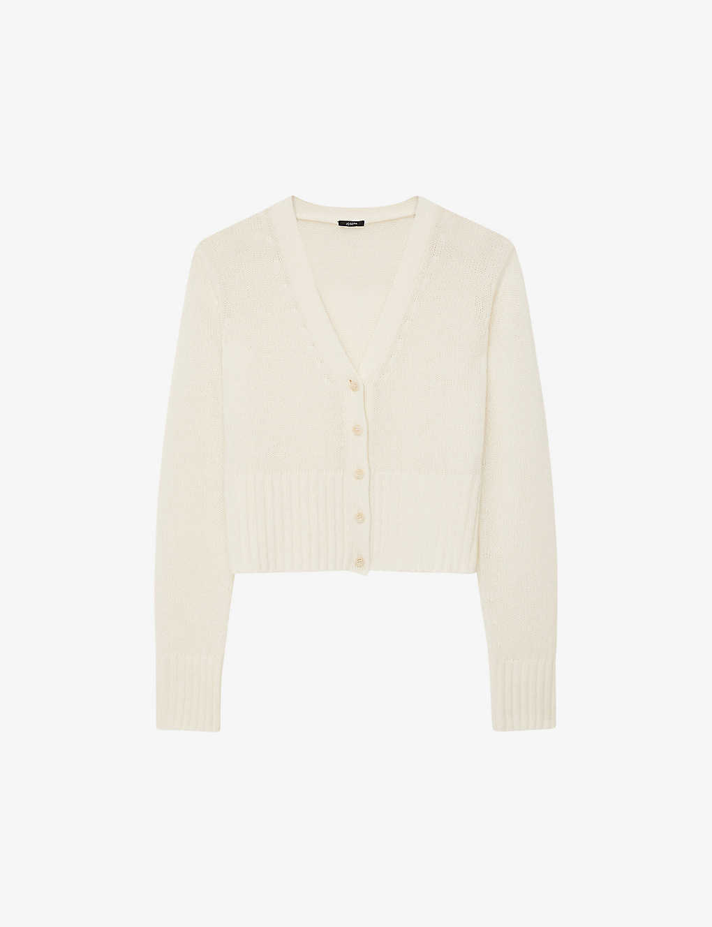 Joseph Cashmere Button-down V-neck Cardigan In Ivory