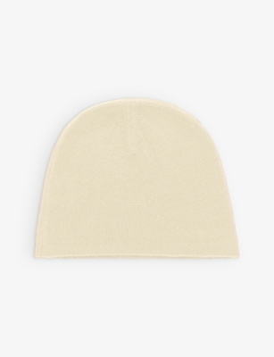 Joseph Womens Pale Olive Ribbed-knit Cashmere Beanie Hat