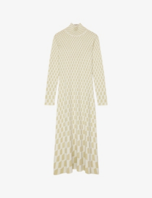 Joseph Geometric-pattern High-neck Wool In Cream