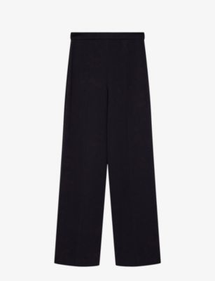 Shop Joseph Women's Black Alane Wide-leg High-rise Woven Trousers