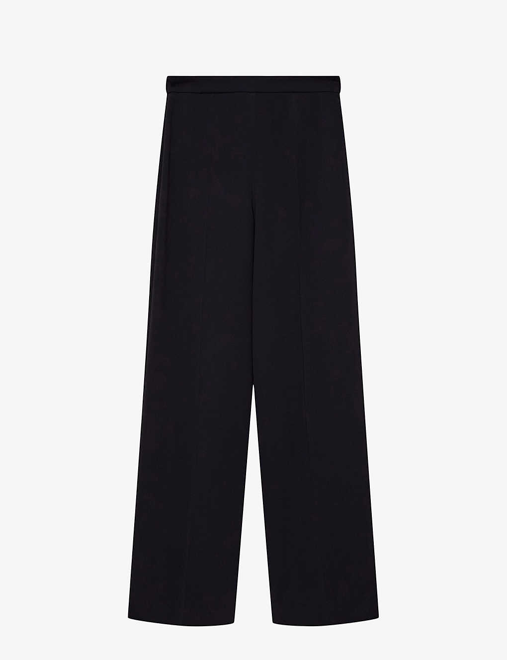 Shop Joseph Alane Wide-leg High-rise Woven Trousers In Black