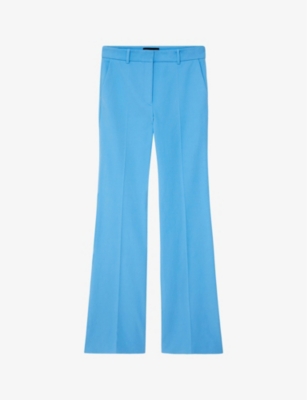 Joseph Womens Hass Avocado Tafira Flared-leg Mid-rise Stretch-woven Trousers In Dark Arctic