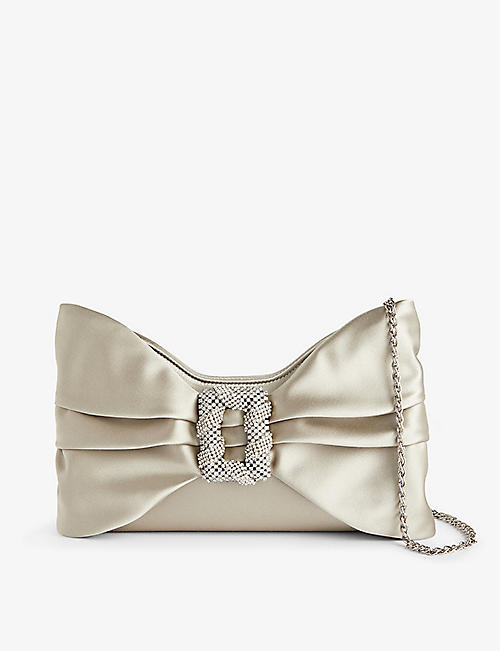 RODO: Cecilia bow-shaped satin clutch bag