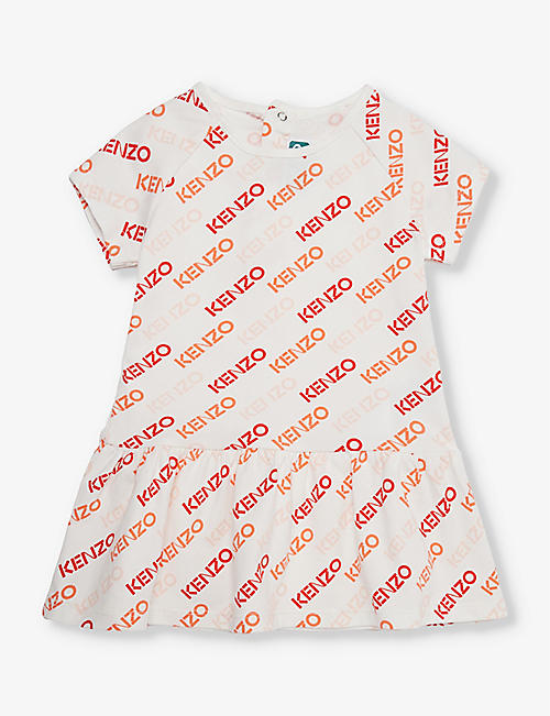 KENZO: Logo-print stretch-cotton dress 9 months-4 years