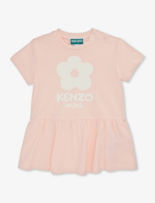 KENZO: Poppy brand-print cotton-jersey dress 1-4 years