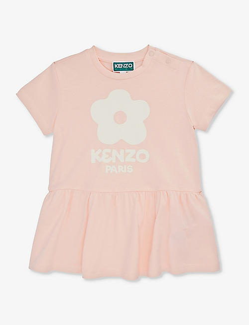 KENZO: Poppy brand-print cotton-jersey dress 1-4 years