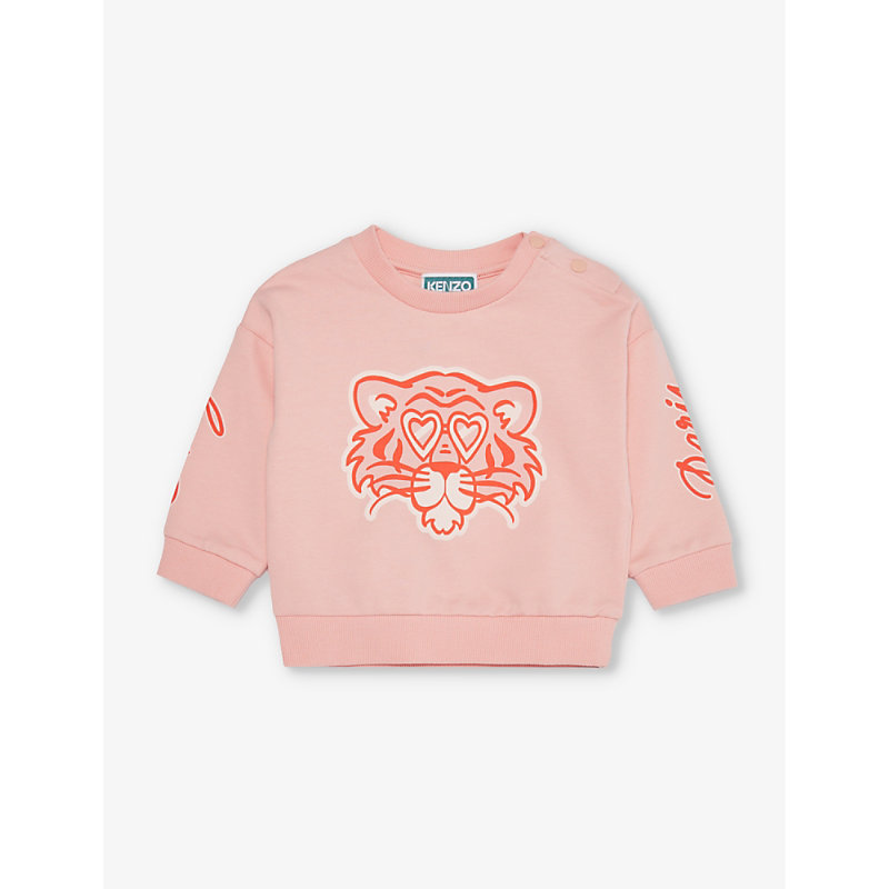 Kenzo Babies'  Nude Tiger Graphic-print Cotton-jersey Sweatshirt 1-4 Years