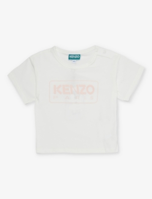 Shop Kenzo Logo-print Cotton-jersey T-shirt 18 Months-4 Years In Ivory