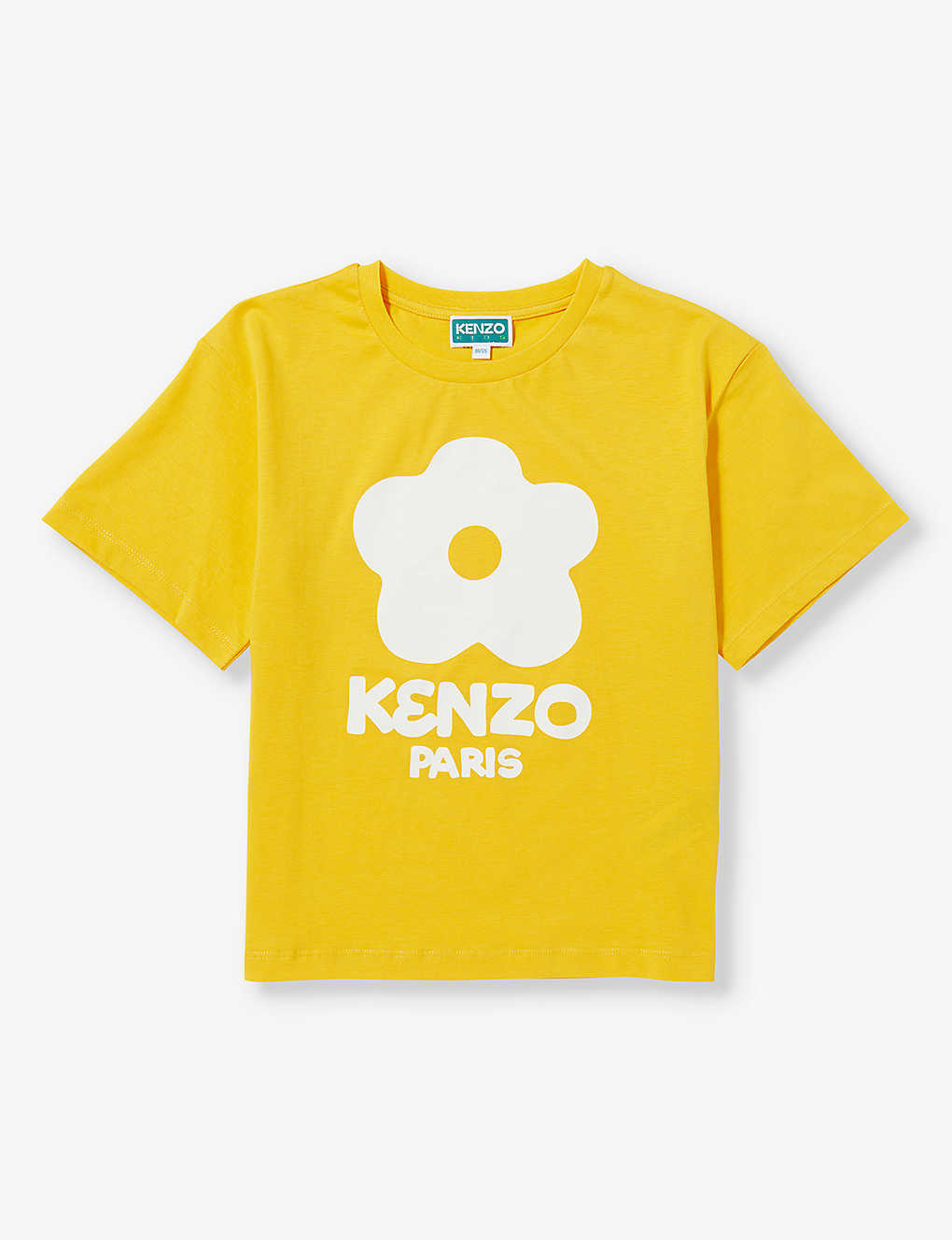 Kenzo Girls Yellow Kids Poppy-print Short-sleeve Cotton-jersey T-shirt 6-12 Years