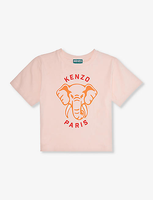 KENZO：大象印花平纹针织棉 T 恤 4-12 岁