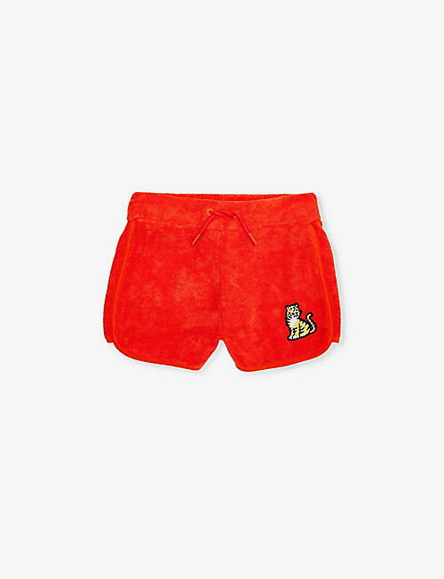 KENZO: Logo-embroidered cotton-blend shorts 4-10 years