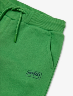 Shop Kenzo Logo-print Cotton-jersey Shorts 4-12 Years In Mint Green