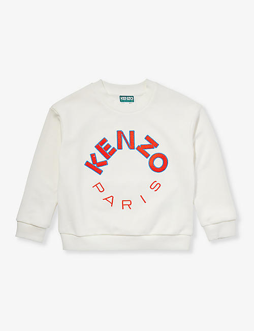 KENZO: Circular logo text-print cotton-jersey sweatshirt 4-12 years
