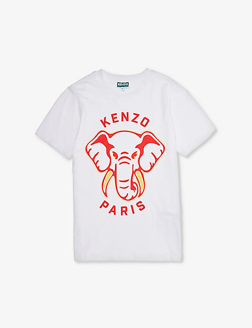 KENZO: Elephant graphic-print cotton-jersey T-shirt 14 years