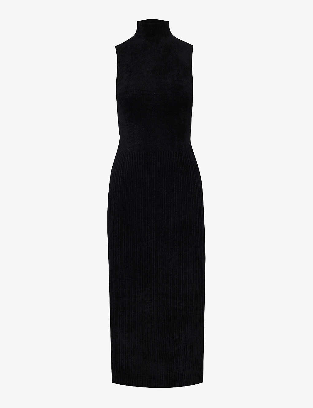 Proenza Schouler White Label Womens Black Lyndsey High-neck Knitted Maxi Dress
