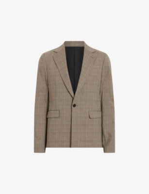 ALLSAINTS: Maffrett check-pattern cotton-blend blazer