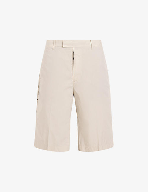 ALLSAINTS: Bailey pressed-crease organic-cotton shorts