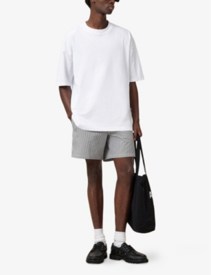 Allsaints Warden Swimshorts In White/blue