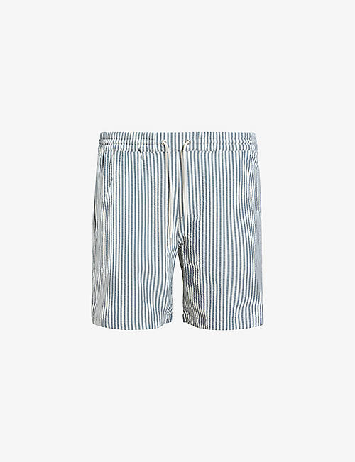 ALLSAINTS: Warden elasticated-waist striped woven swim shorts