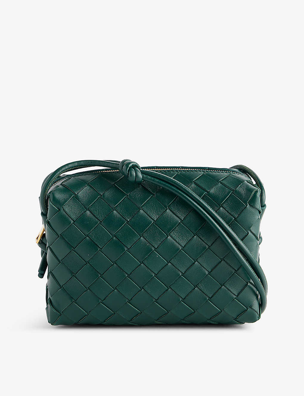 Bottega Veneta Womens Emerald Green-gold Loop Mini Leather Cross-body Bag
