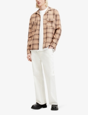 Shop Allsaints Wendel Relaxed-fit Checked Organic-cotton Shirt In Bramble Pink