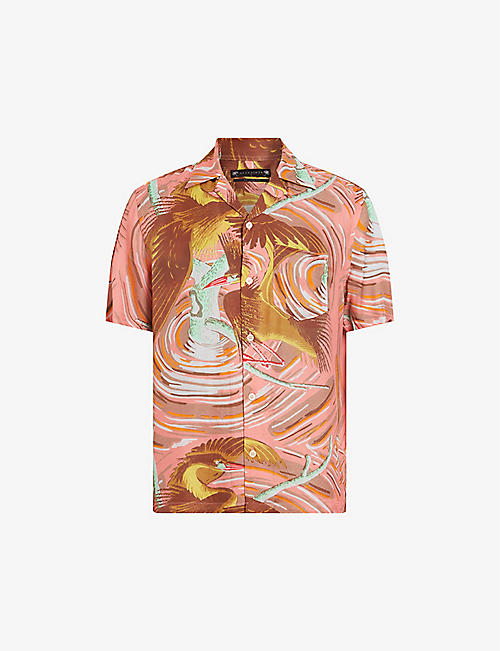 ALLSAINTS: Matsuri graphic-print woven shirt