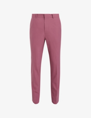 Shop Allsaints Men's Pink Aura Straight-leg Skinny-fit Stretch-woven Trousers