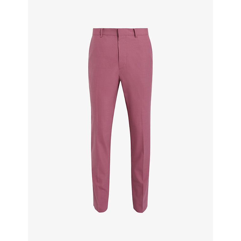 Shop Allsaints Aura Straight-leg Skinny-fit Stretch-woven Trousers In Pink