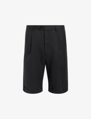 ALLSAINTS: Ora Tallis pleated slim-fit linen and organic-cotton shorts